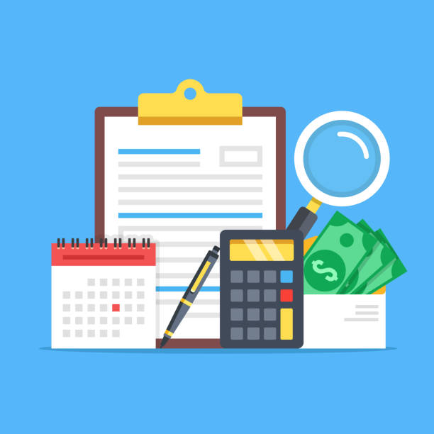 Payroll. Expenses, salary calculation concept. Flat design graphic elements, flat icons set. Premium quality. Modern concepts for web banners, websites, printed materials. Vector illustration